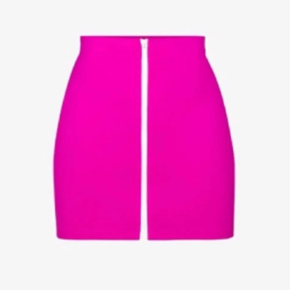 NWT SKIMS Sporty Zipper Swim Hybiscus Hot Pink Mini Swim Skirt